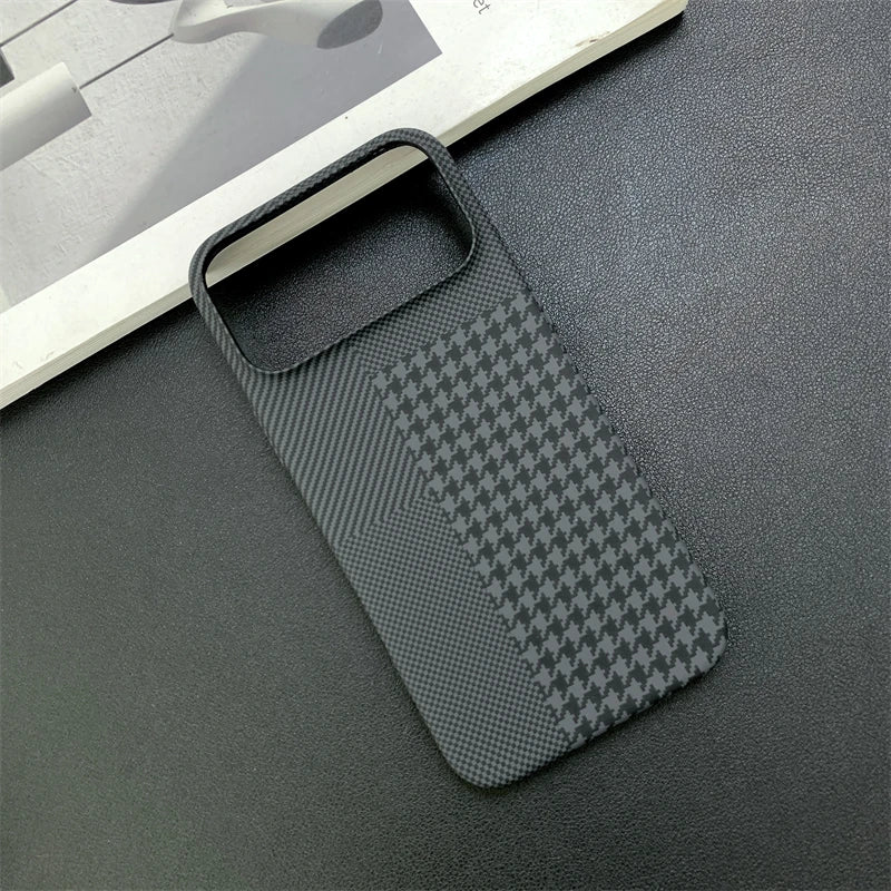 Carbon Fiber Chessboard Style Ultra Thin Bumper iPhone Case