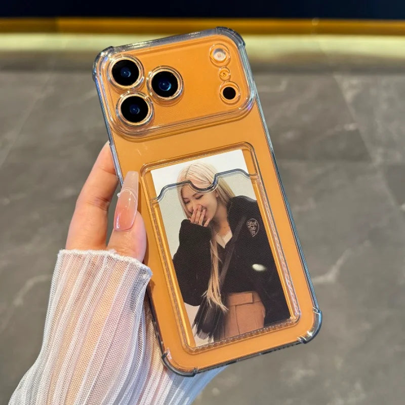 Soft Card Holder Transparent Bumper iPhone Case