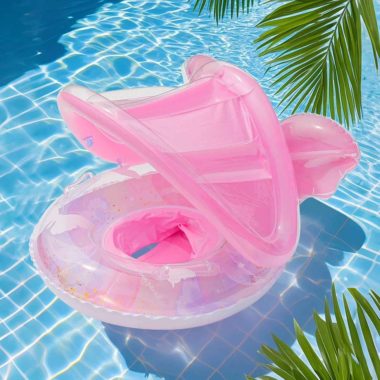 Inflatable Pool Float Ring with Canopy