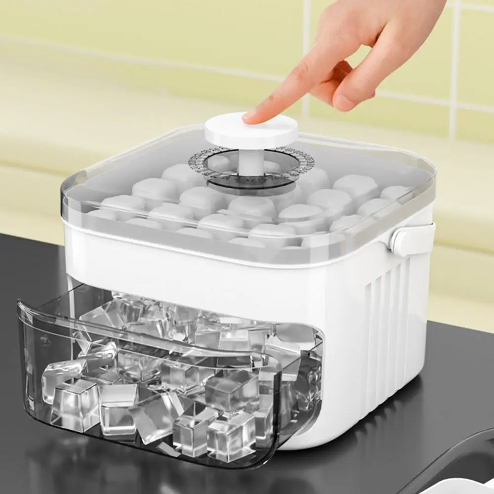 Double Layer Ice Cube Maker 50 Grid Ice Tray with Lid Storage Box