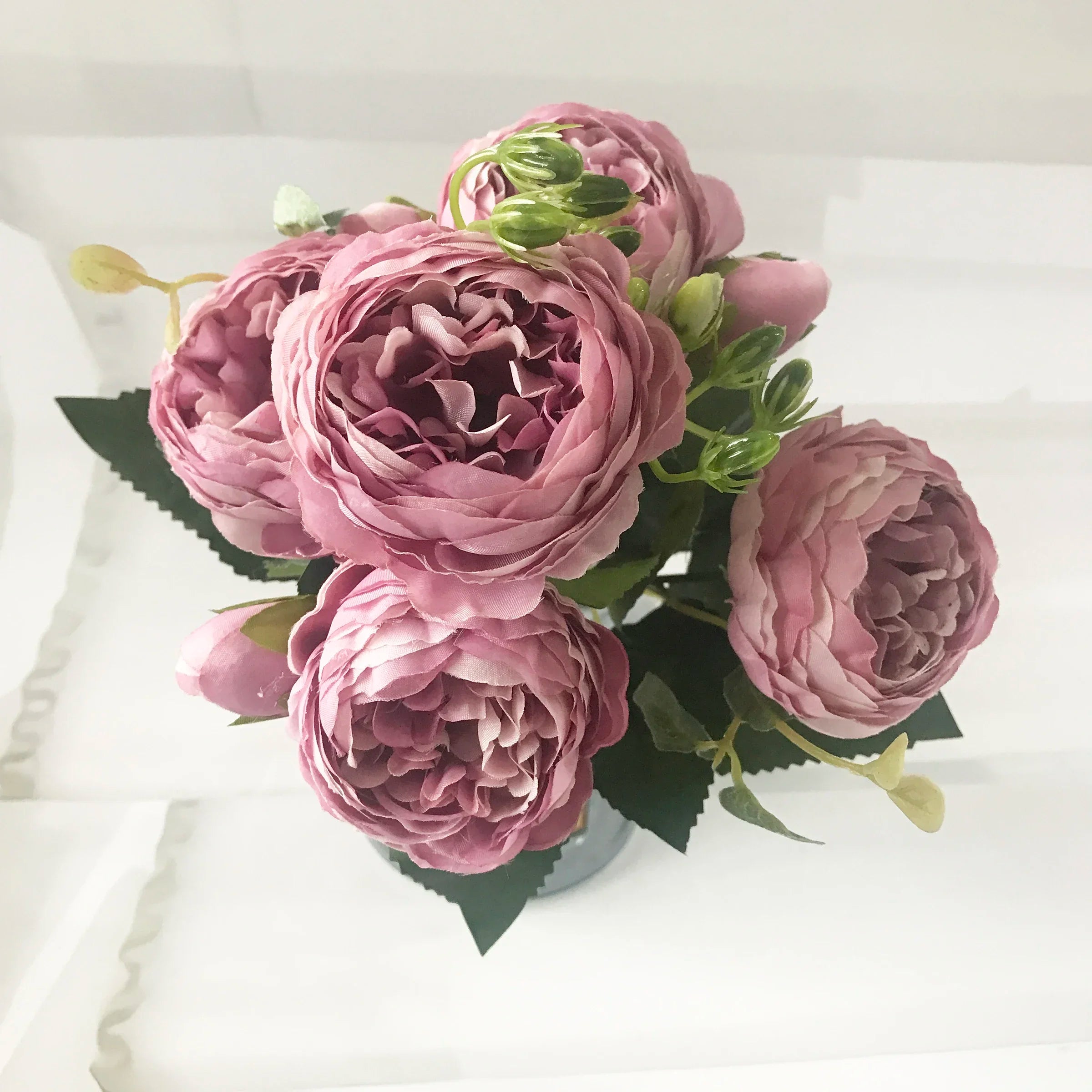 30cm Pink Peony Artificial Flower Bouquet Silk Fake Flowers Home Wedding Decor