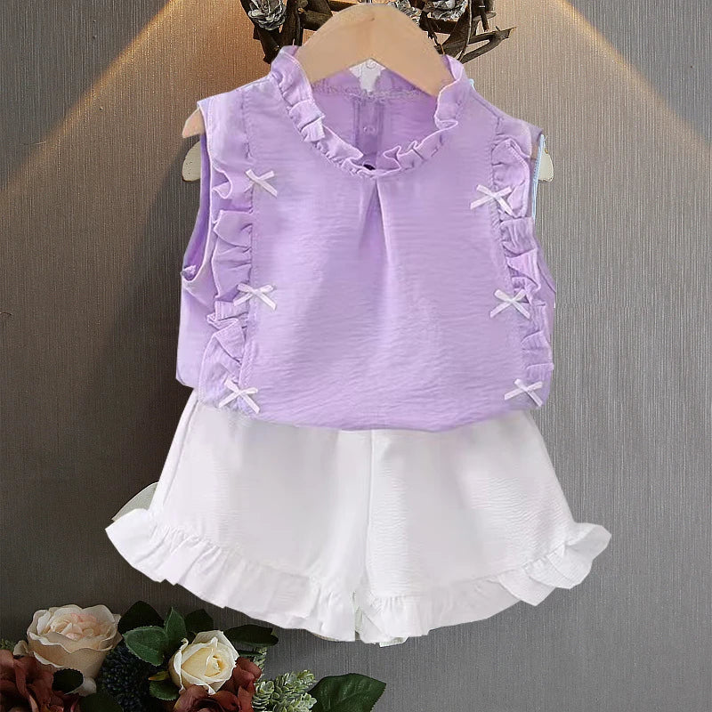 Toddler Girls Printed T-Shirt and Shorts Set Summer Outfit 0 to 5 Years