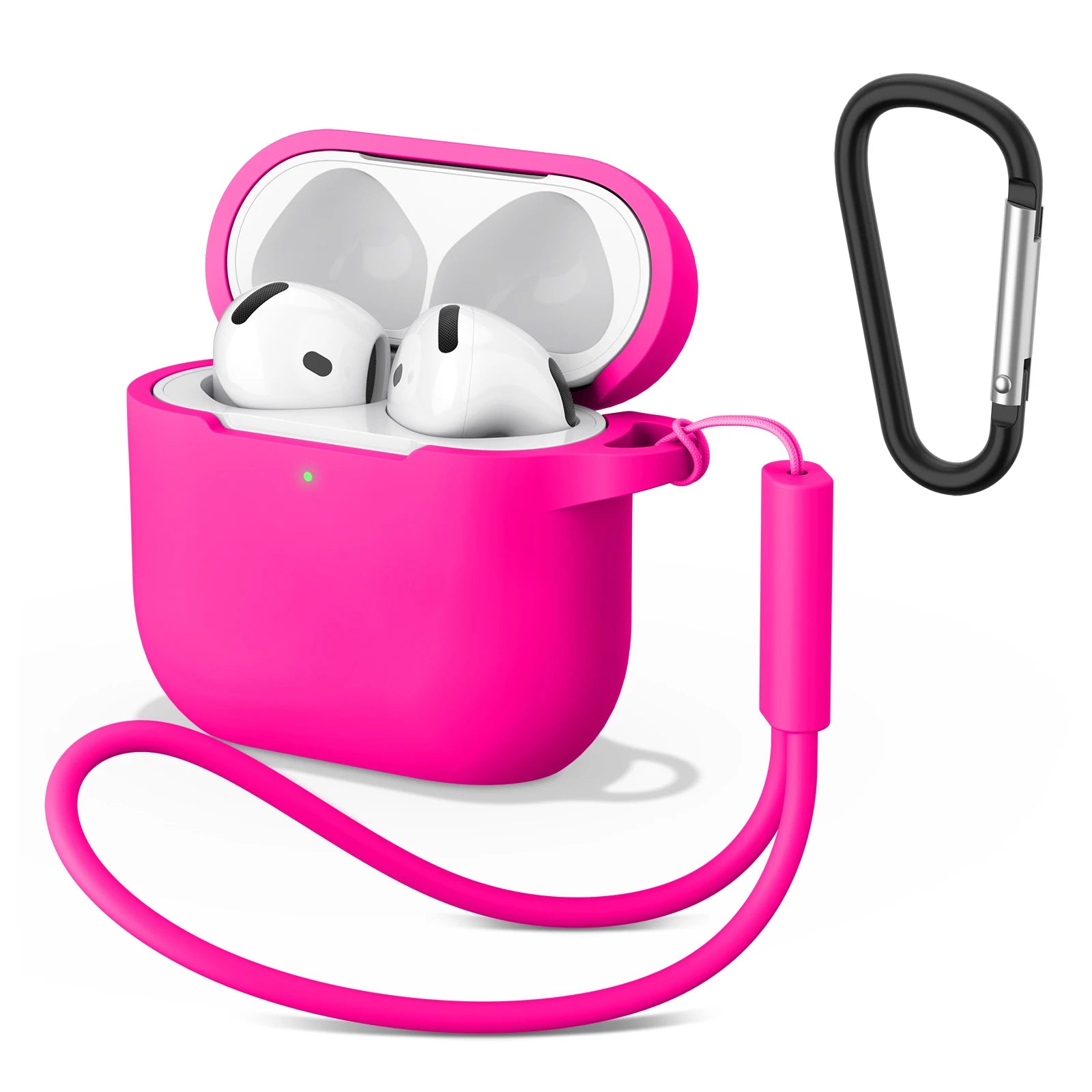 AirPods 4 Silicone Case with Strap & Carabiner Shockproof Protective Cover