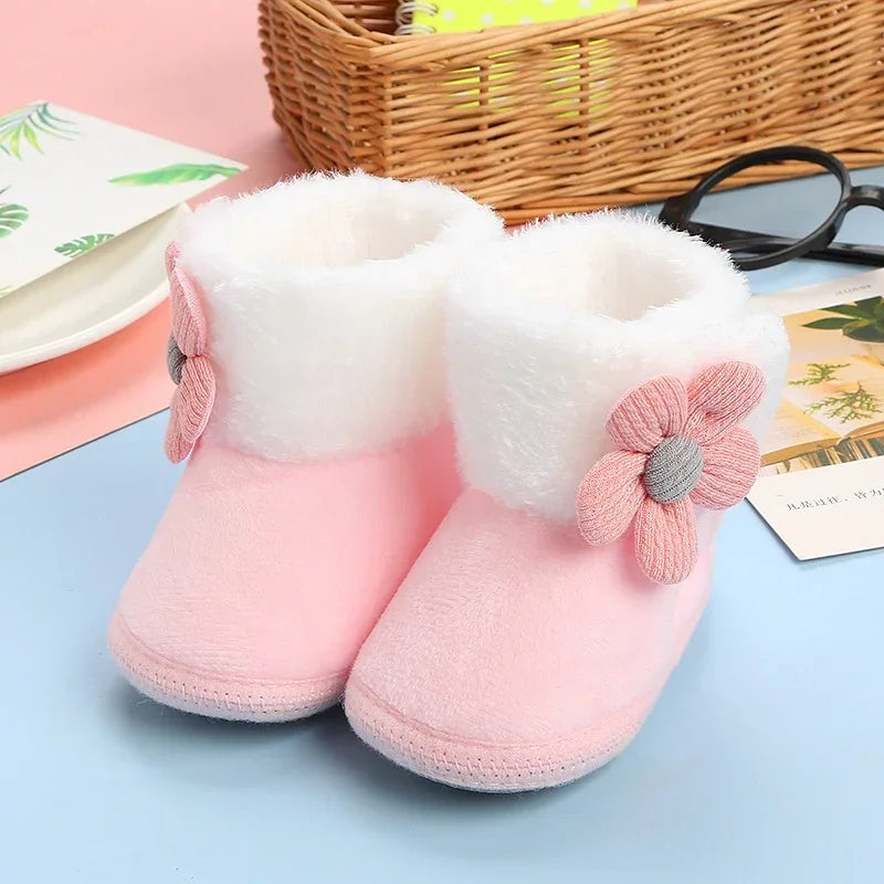 Newborn Baby Snow Boots Soft Warm Pom Pom Winter Booties