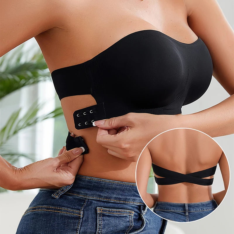 Women Strapless Push Up Bra Seamless Anti Slip Invisible Tube Top