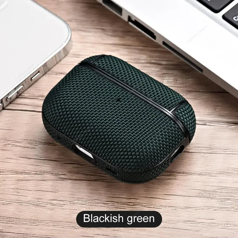 Shockproof Fabric AirPods Case Cover with Carabiner for AirPods 4 3 Pro 2 Protective Wireless Charging Earbuds Case