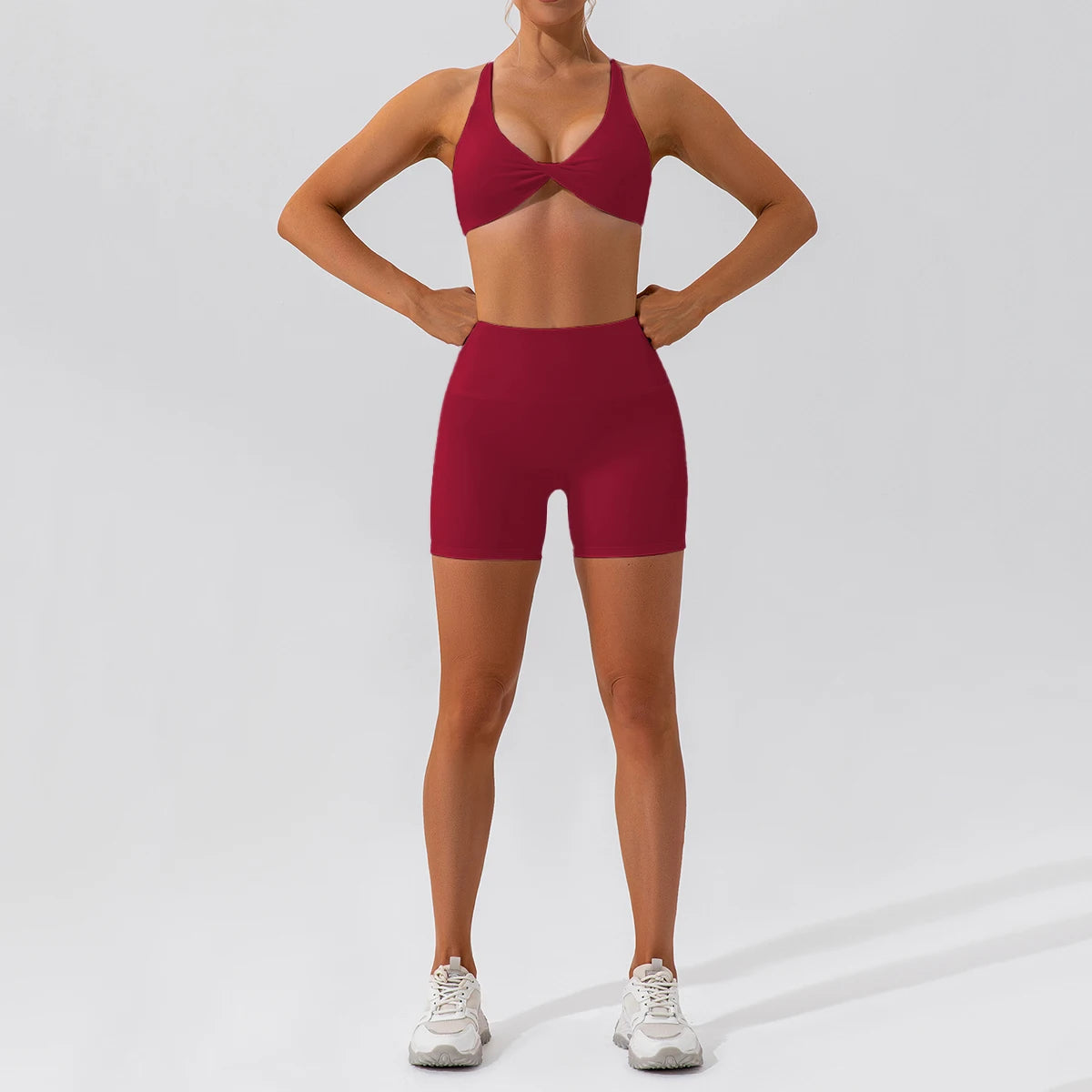 2PCS Seamless Yoga Set Women Long Sleeve Crop Top High Waist Leggings Workout Outfit