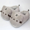 Cartoon Cat Plush Slippers Winter Warm Indoor Soft Full Covered Bedroom Shoes