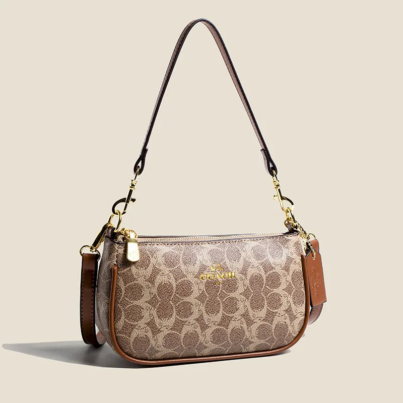Women Vintage Leather Underarm Shoulder Bag Crossbody