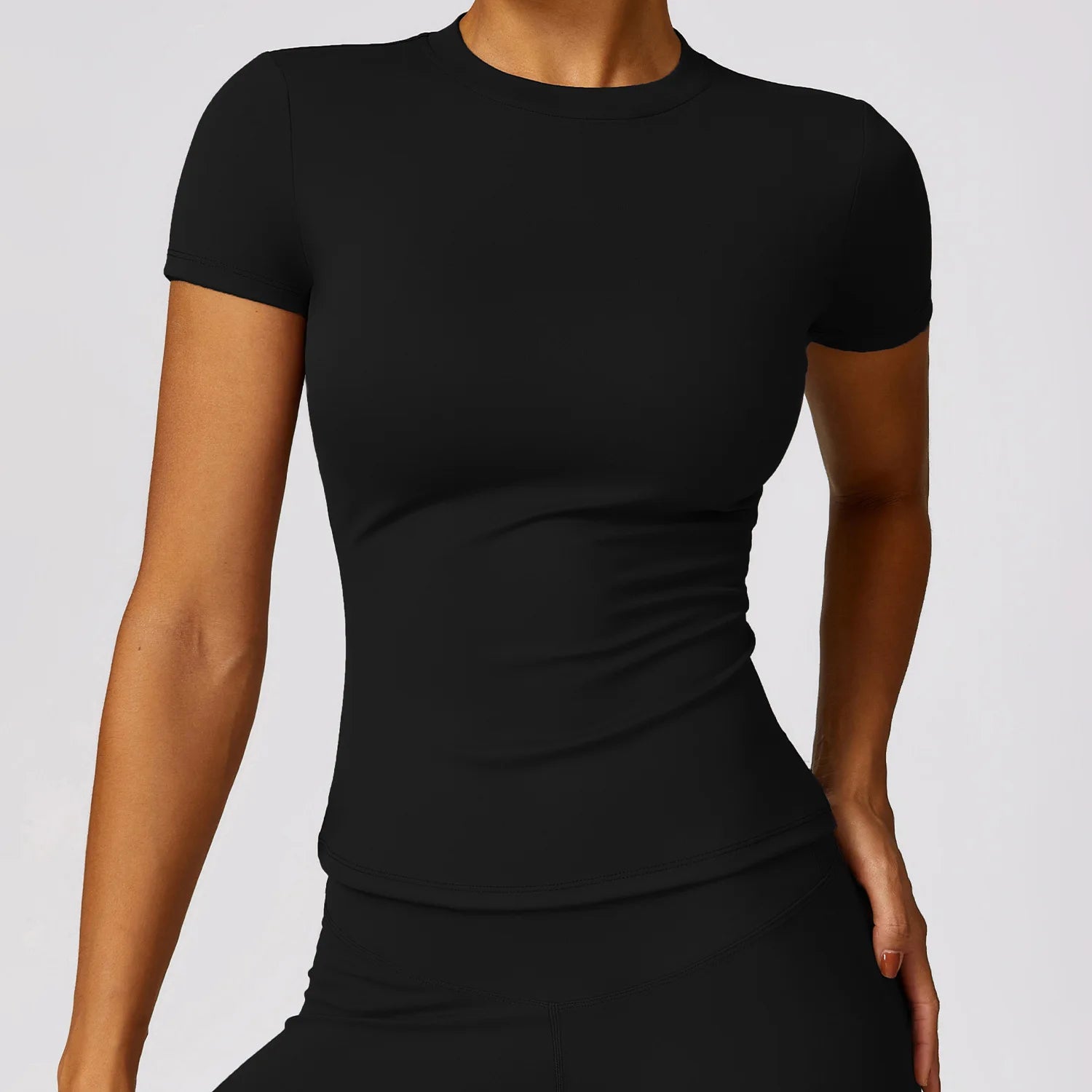 Women Running Sports T Shirt Short Sleeve Breathable Slim Fit Yoga Gym Top