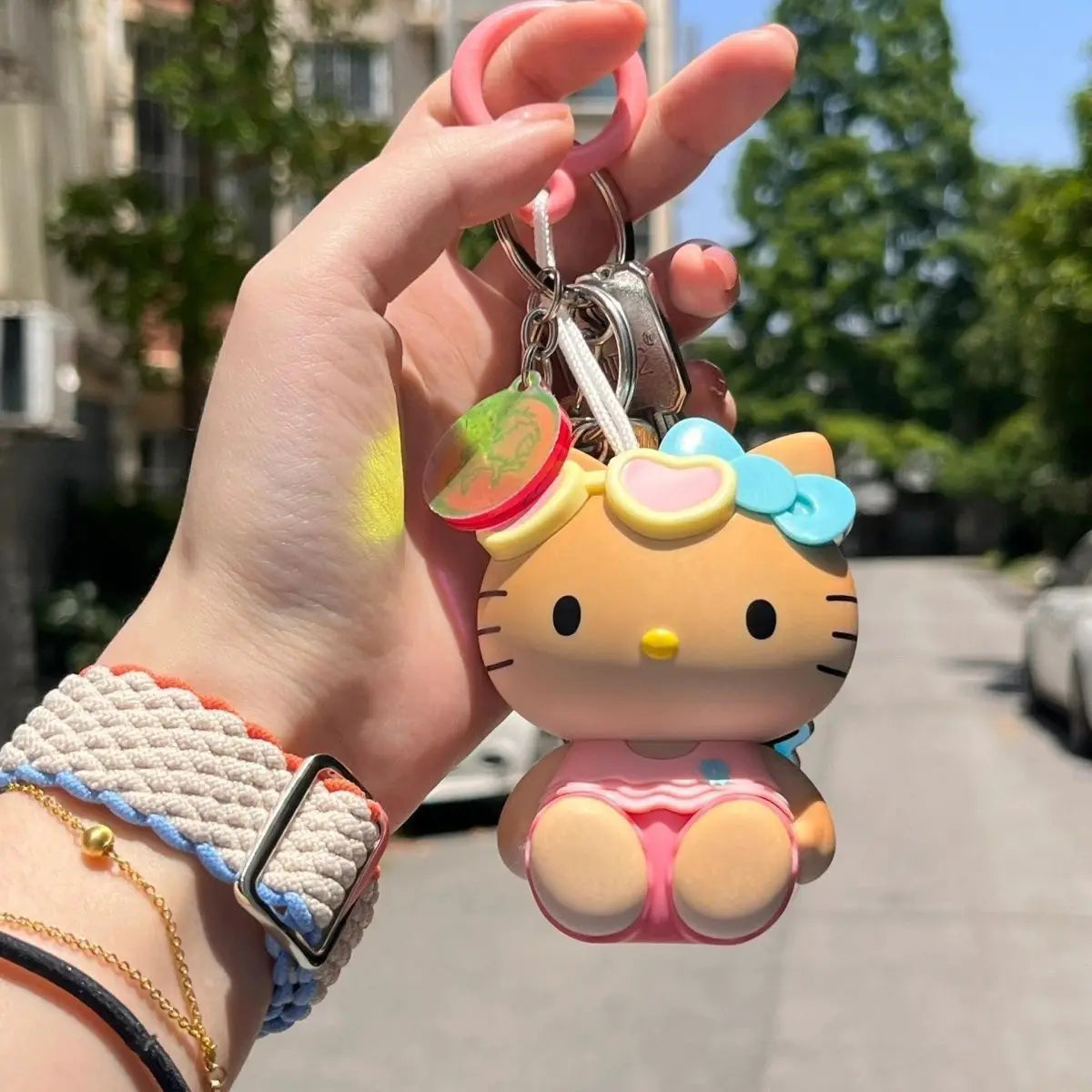Hello Kitty Color Changing Keychain Cartoon Bag Charm