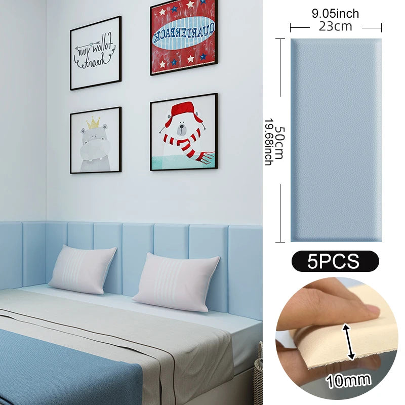 3D Wall Stickers Self Adhesive Anti Collision Foam Wall Pads Tatami Decor 5PCS