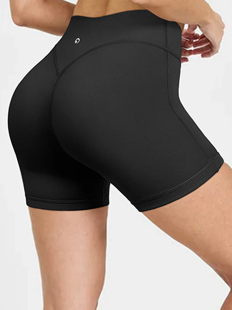 Women’s High Waist Breathable Yoga Shorts Elastic Running Gym Workout Shorts