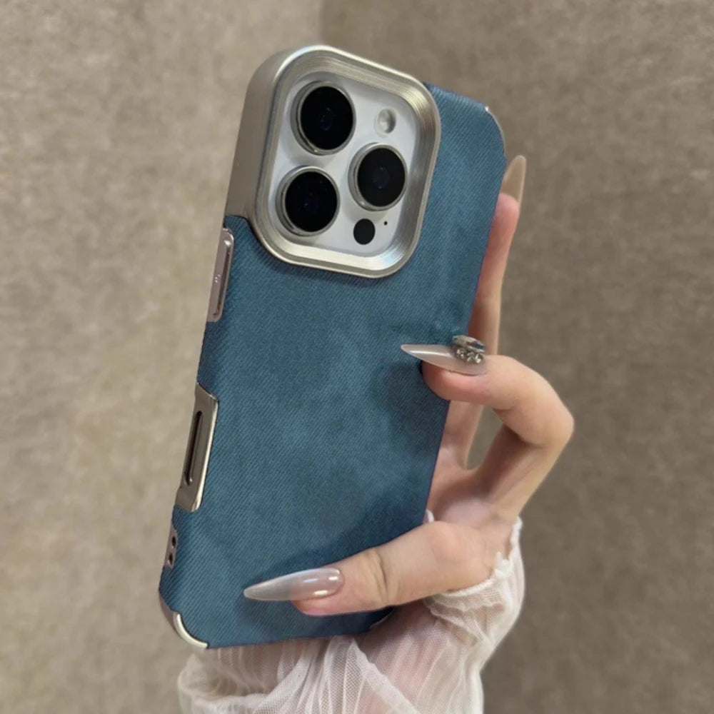 Retro Cowboy Denim Fabric iPhone Case