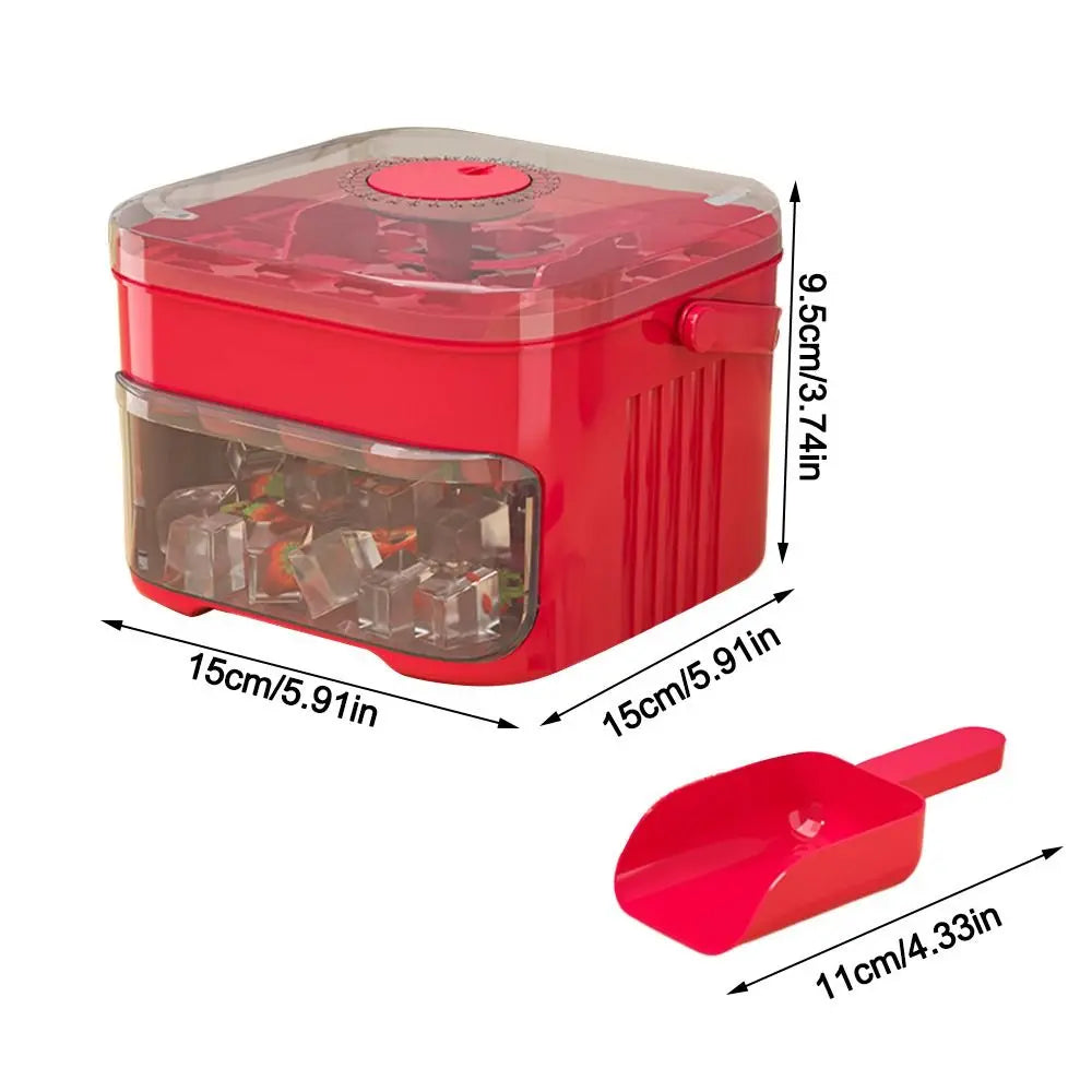 Double Layer Ice Cube Maker 50 Grid Ice Tray with Lid Storage Box