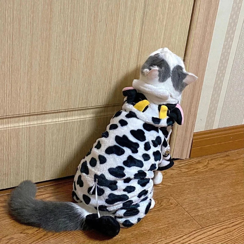 Soft Warm Fleece Dog Jumpsuit Hoodie Pet Clothes Small Dogs Cats Costume Coat