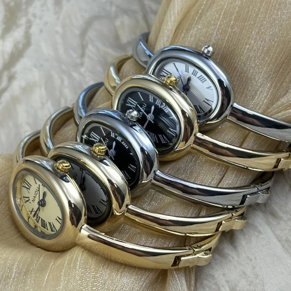 Ladies Gold Bracelet Watch Stainless Steel Small Dial Wristwatch