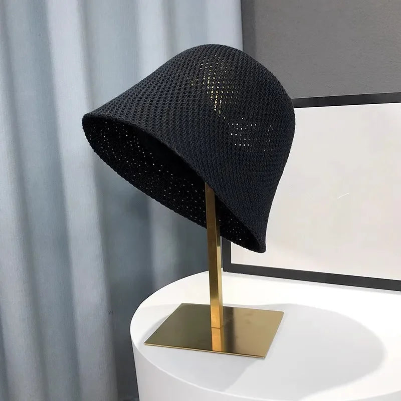 Women Hollow Bucket Hat Breathable Summer Beach Fisherman Cap
