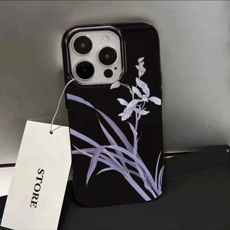 Lily Orchid Flower Print Soft Shockproof iPhone Case
