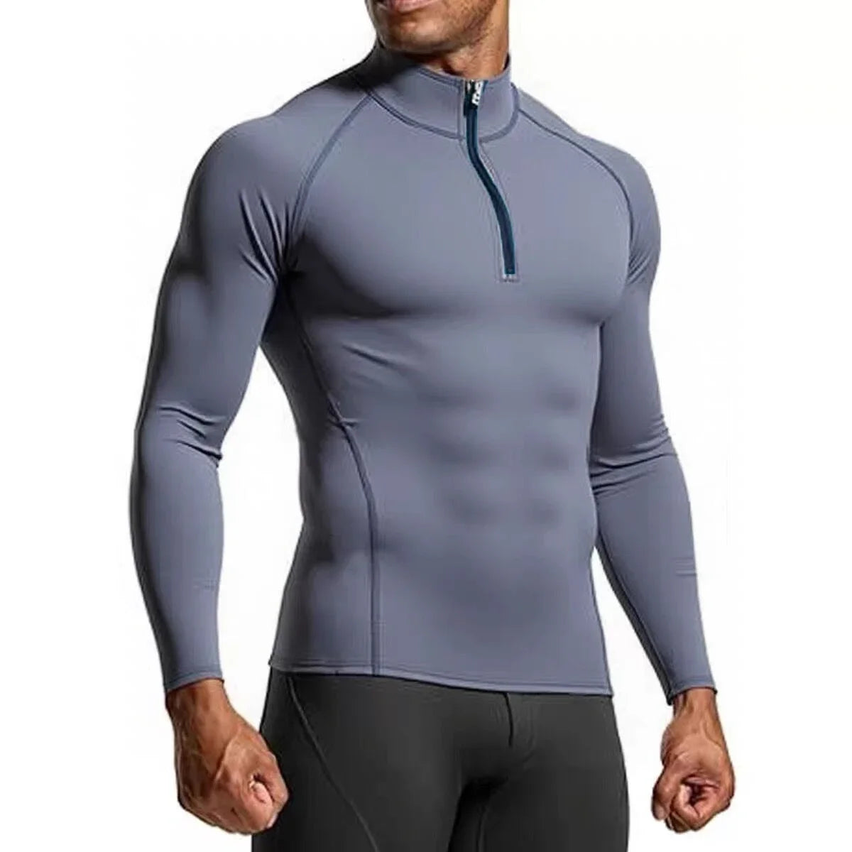 Men Compression Long Sleeve Gym T Shirt Slim Fit Running Fitness Sports Top
