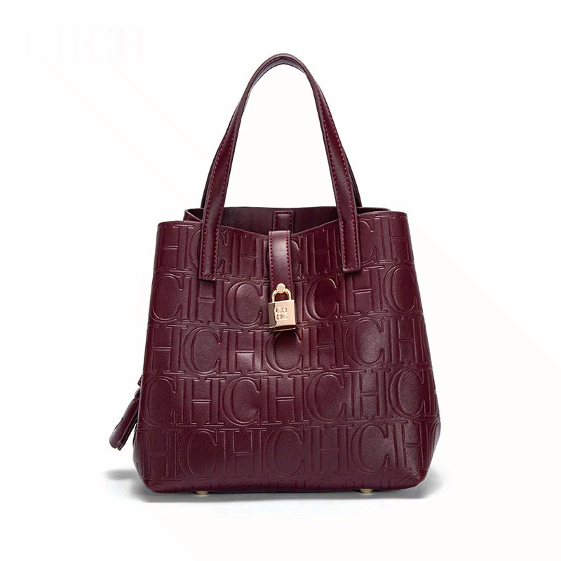 Women Steel Embossed Tote Bag Handheld Mother Shopping Bag Large Capacity