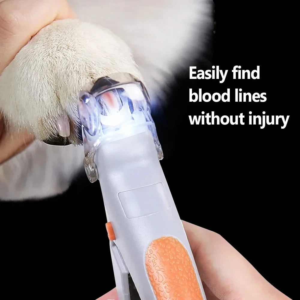Professional Pet Nail Clippers with LED Light – Safe Dog and Cat Nail Trimmer