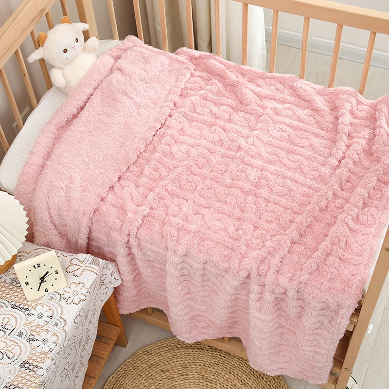 Baby Coral Fleece Blanket Ultra Soft Warm Nursery Bedding