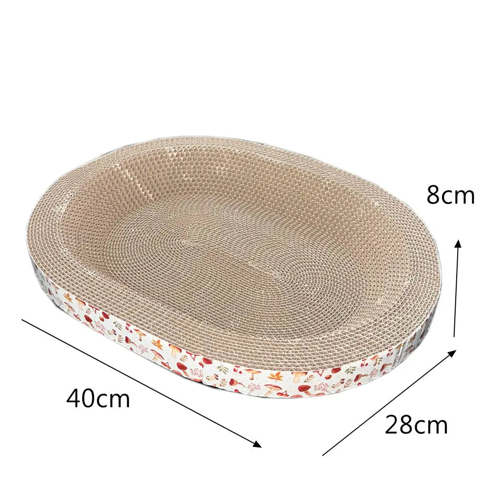 Oval Cat Scratching Board Corrugated Cardboard Cat Scratcher