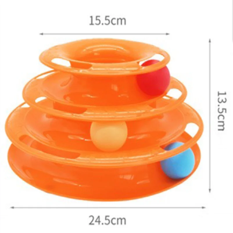3 Layer Cat Ball Track Toy Interactive Turntable Tower