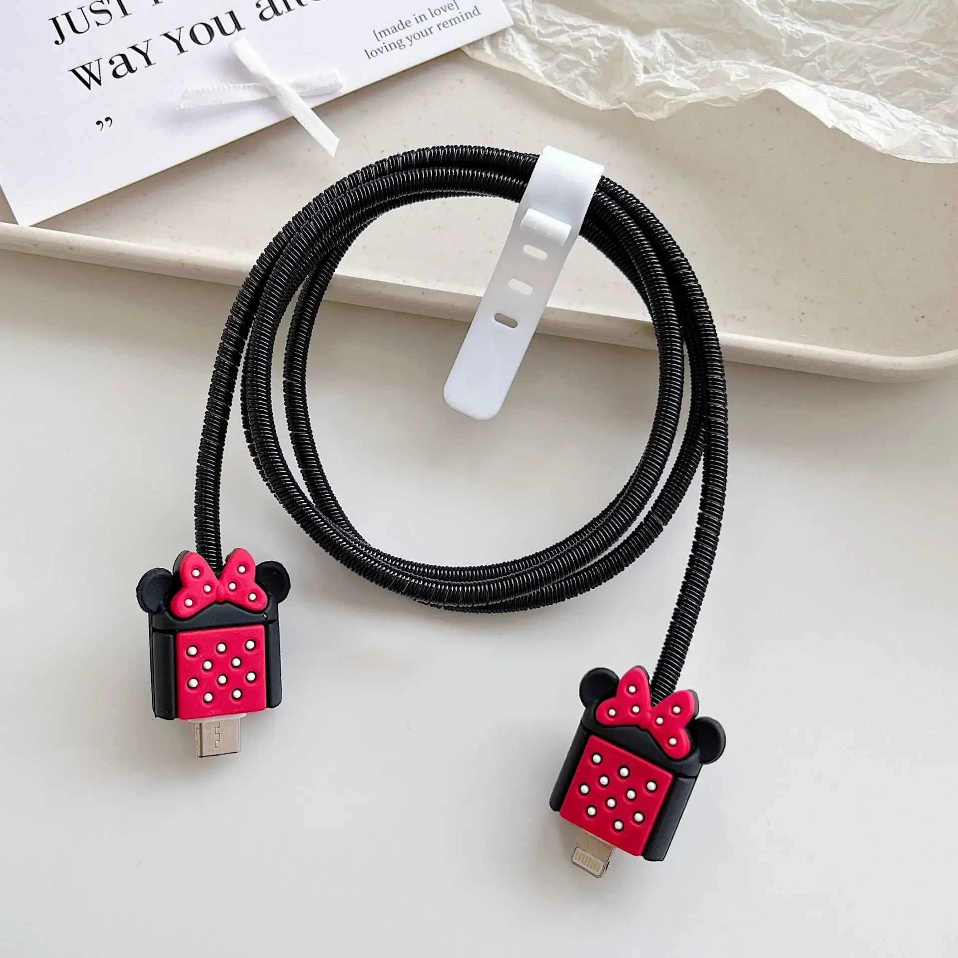 Cartoon Charger Cable Protector Stitch Data Line Winder Protective Cover