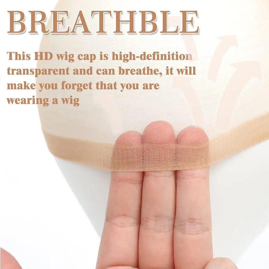HD Wig Cap – Transparent Stretchy Hair Net for Lace Front Wigs (Breathable & Invisible)