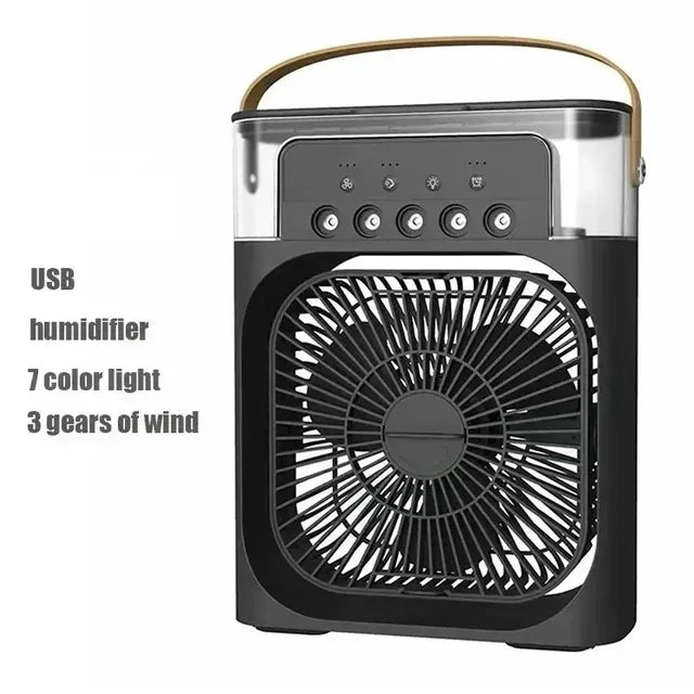 Portable Air Cooler with Humidifier – 3-in-1 Mini Cooling Fan with LED Night Light