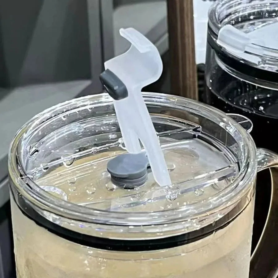 1000ml Glass Tumbler with Lid and Straw Clear Coffee Juice Cup