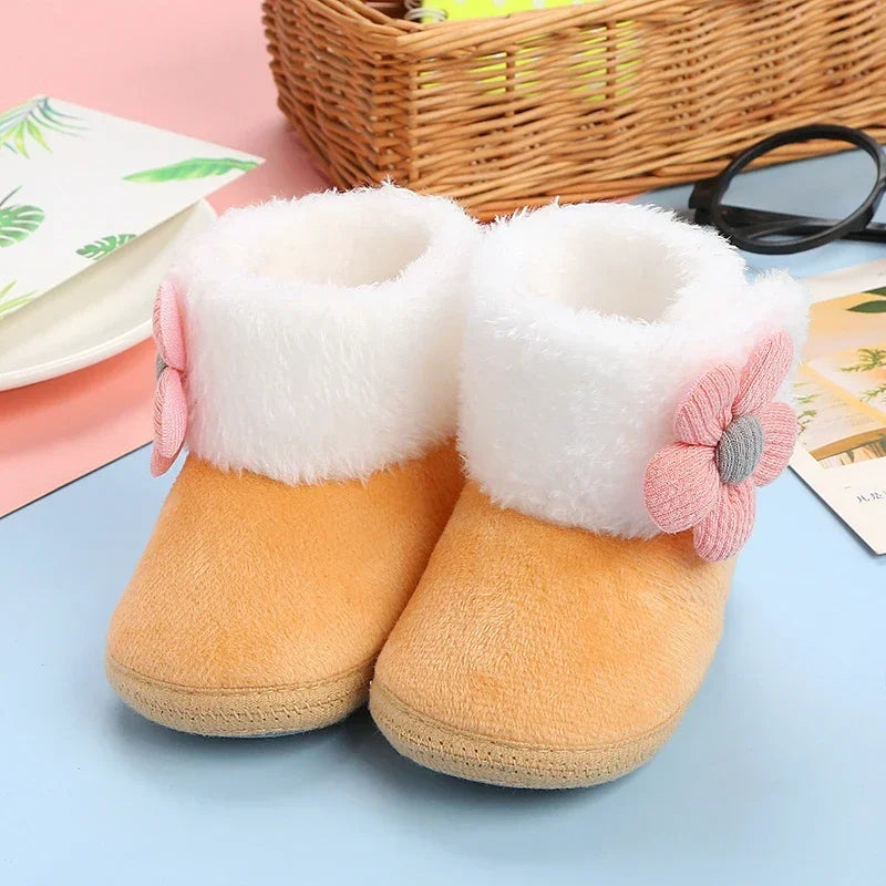 Newborn Baby Snow Boots Soft Warm Pom Pom Winter Booties