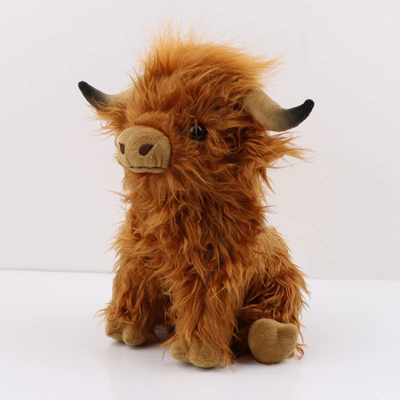 Highland Cow Plush Toy Fluffy Stuffed Animal Doll