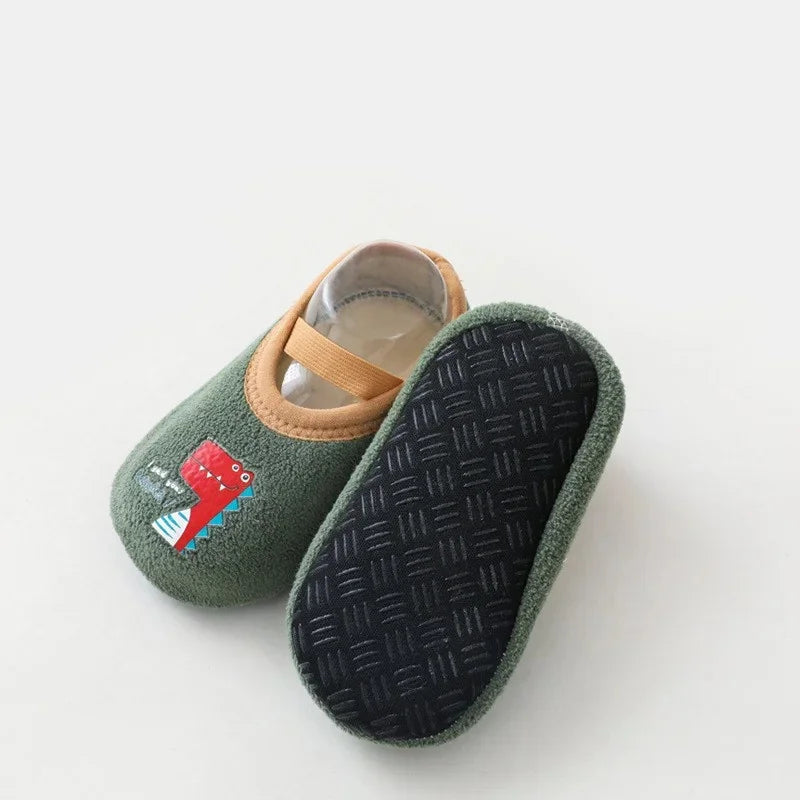 Newborn Baby Cartoon Shoes Anti Slip Rubber Sole First Walker Slippers