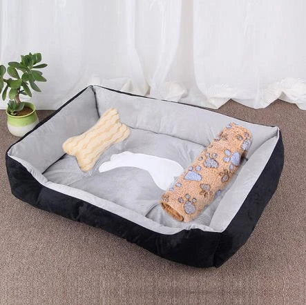 Warm Square Dog Bed for Small Medium Large Dogs and Cats