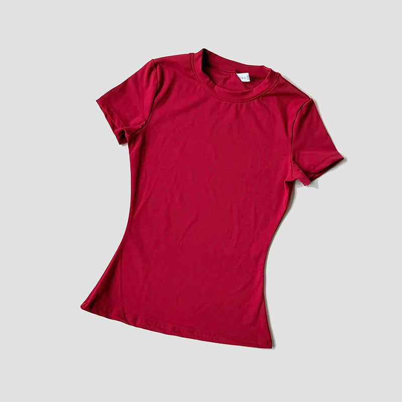 Women Seamless Yoga Top Short Sleeve Gym Running Shirt