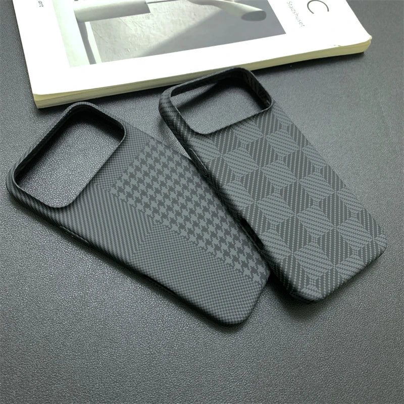 Carbon Fiber Chessboard Style Ultra Thin Bumper iPhone Case
