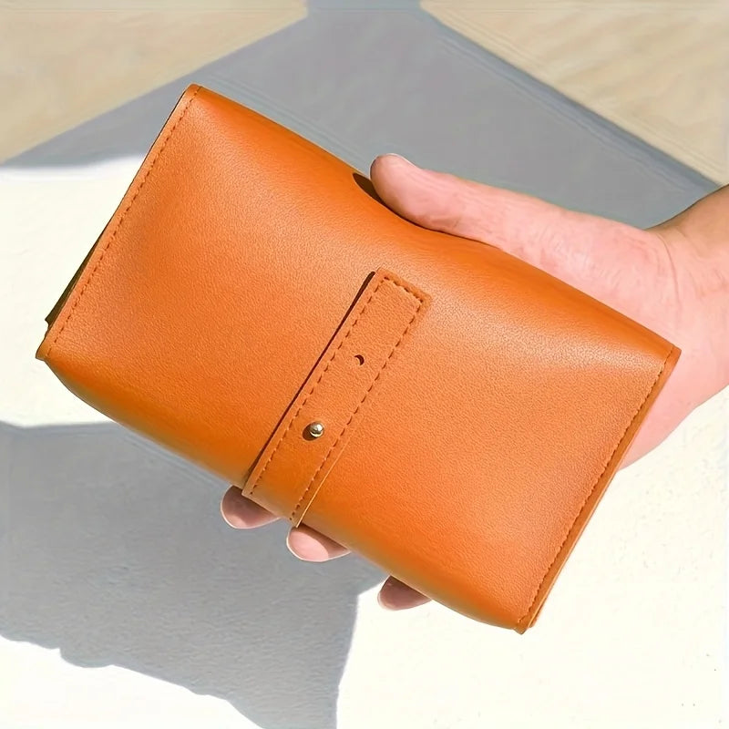 Leather Cable Organizer Travel Electronics Storage Bag