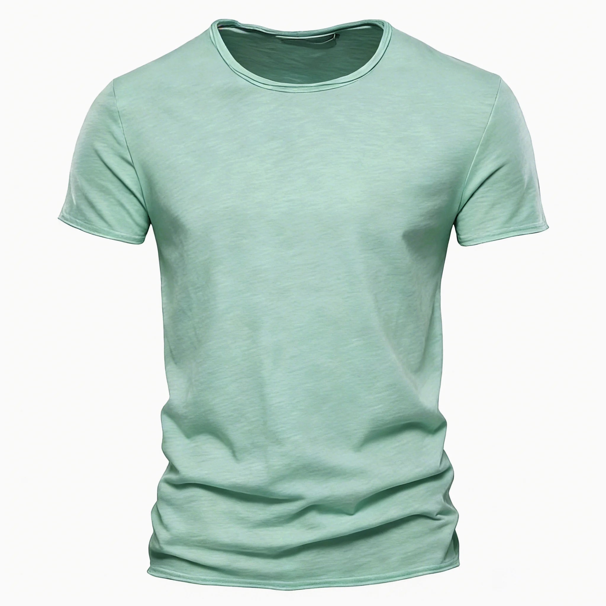 Men Cotton V-Neck Slim Fit T Shirt Short Sleeve Fashion Basic Tee
