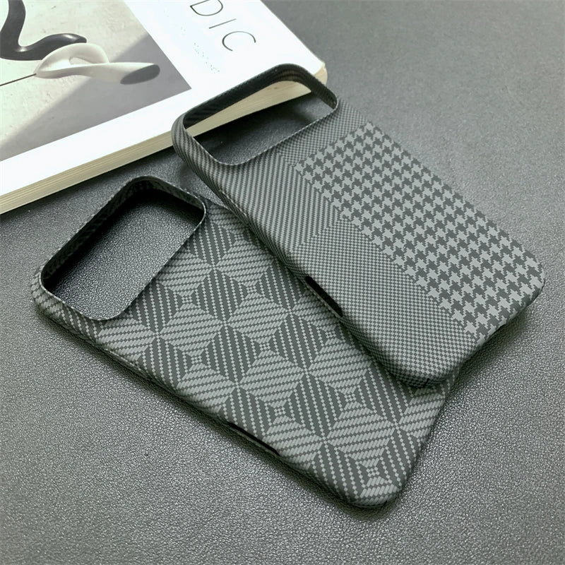 Carbon Fiber Chessboard Style Ultra Thin Bumper iPhone Case