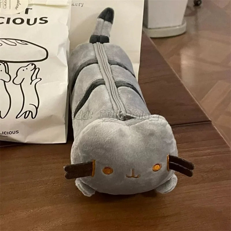 Cute Cat Plush Pencil Case Large Capacity Storage Bag