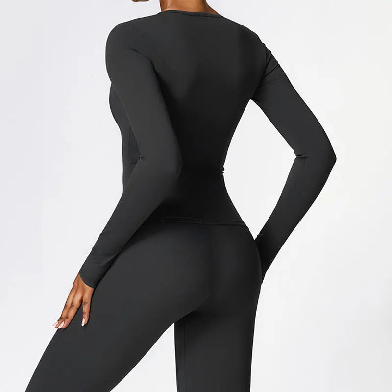 Women Long Sleeve Yoga Top Dry Fit Breathable Stretch Gym Workout Shirt