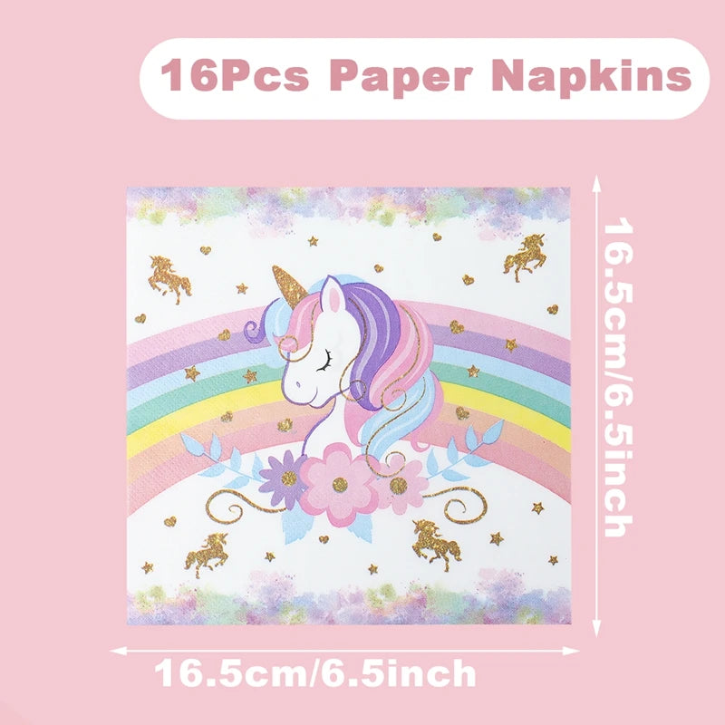 Rainbow Unicorn Tablecloth Birthday Party Decorations Waterproof PE Table Cover Kids Unicorn Theme Party Supplies