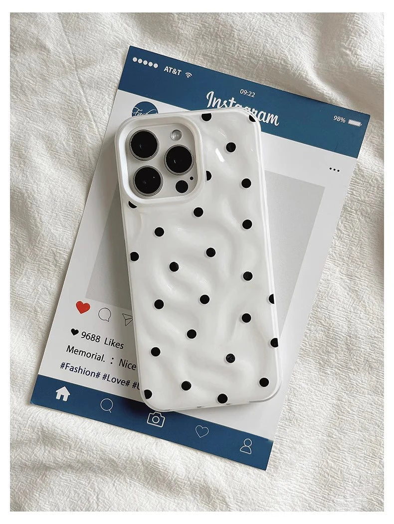 Black Polka Dot Lovely Bumper iPhone Case