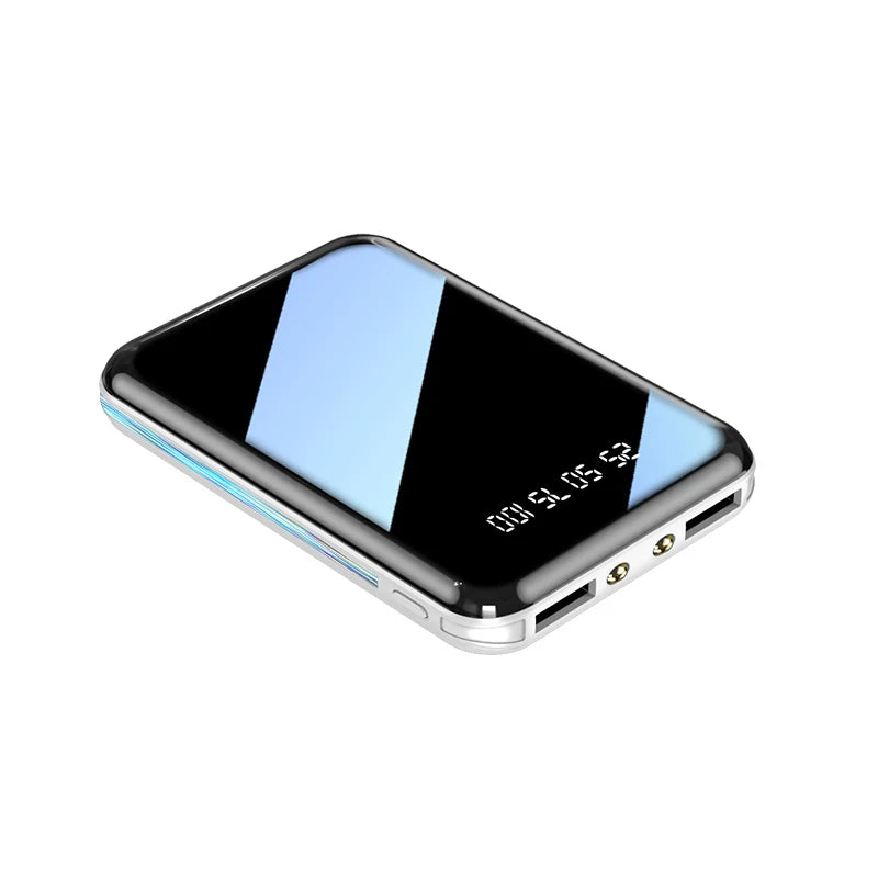 Mini Power Bank 20000mAh Portable Charger Mirror LED Display External Battery for iPhone Xiaomi Huawei Samsung