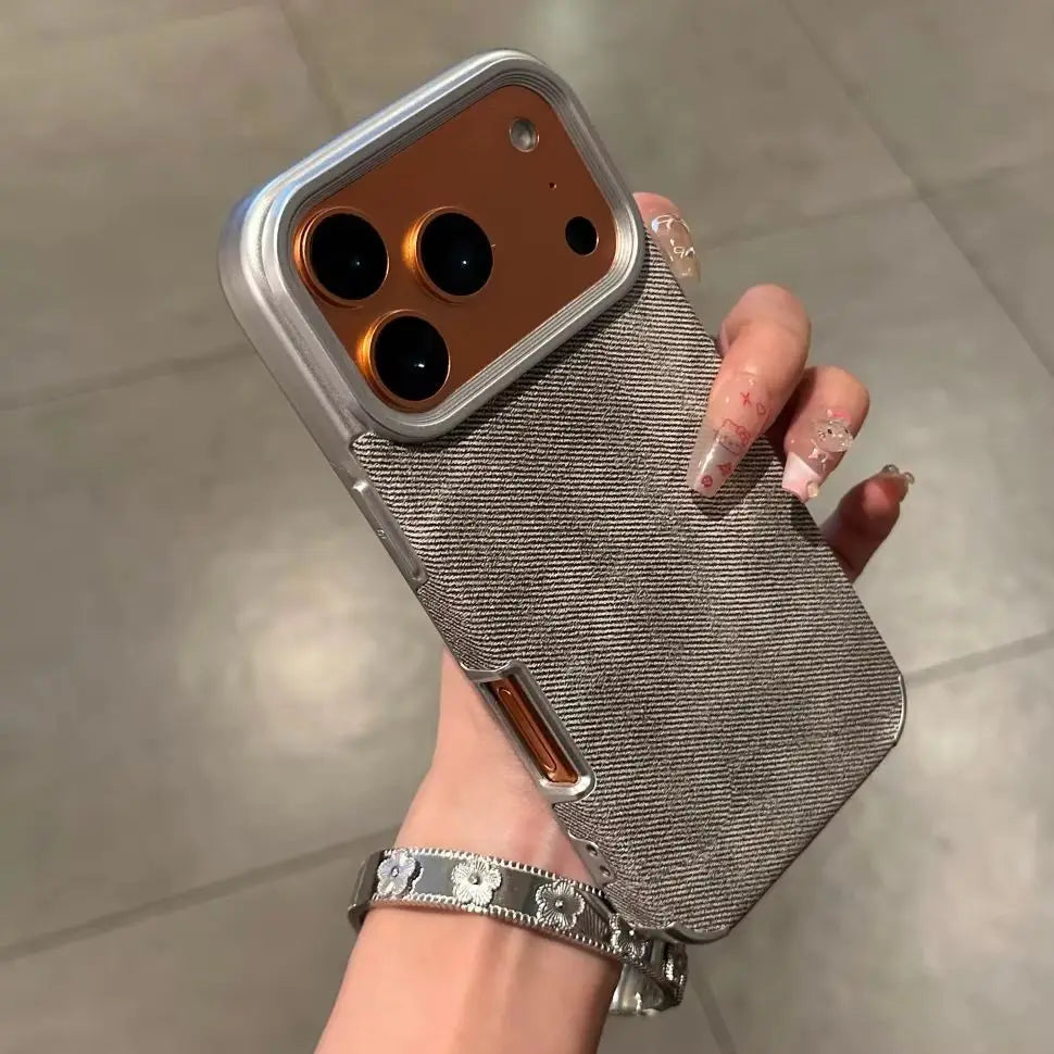 Denim Fabric Soft Shockproof Bumperi iPhone Case