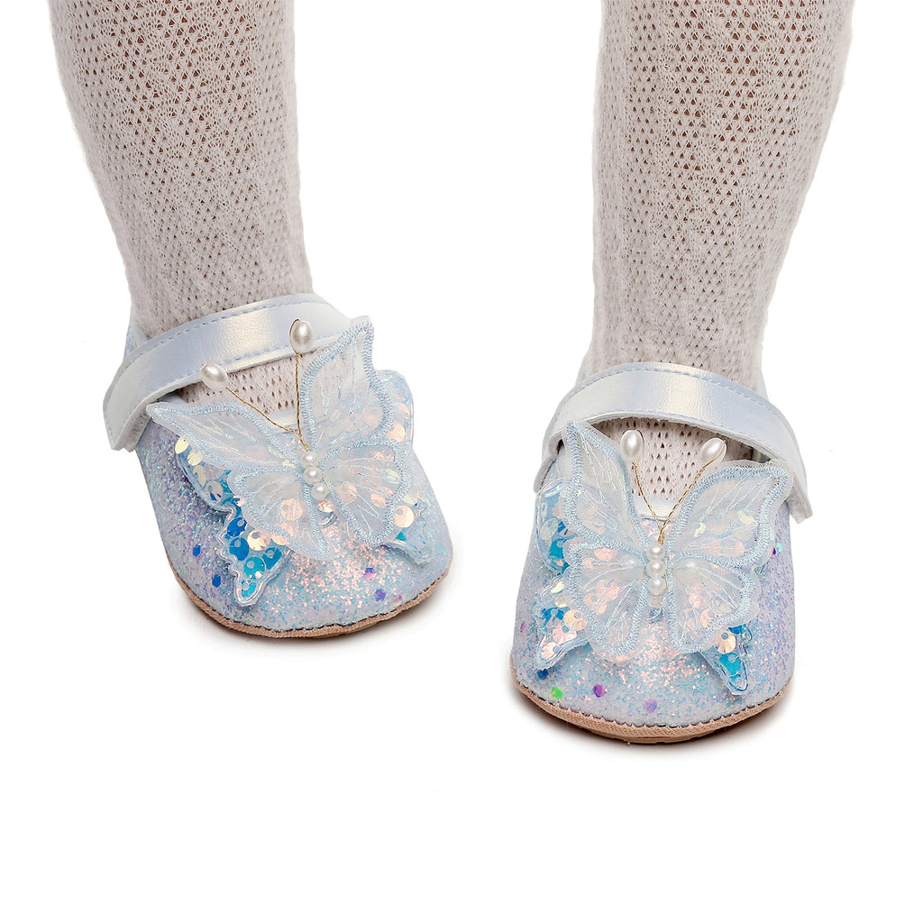 Baby Girl Butterfly Glitter Princess Flats