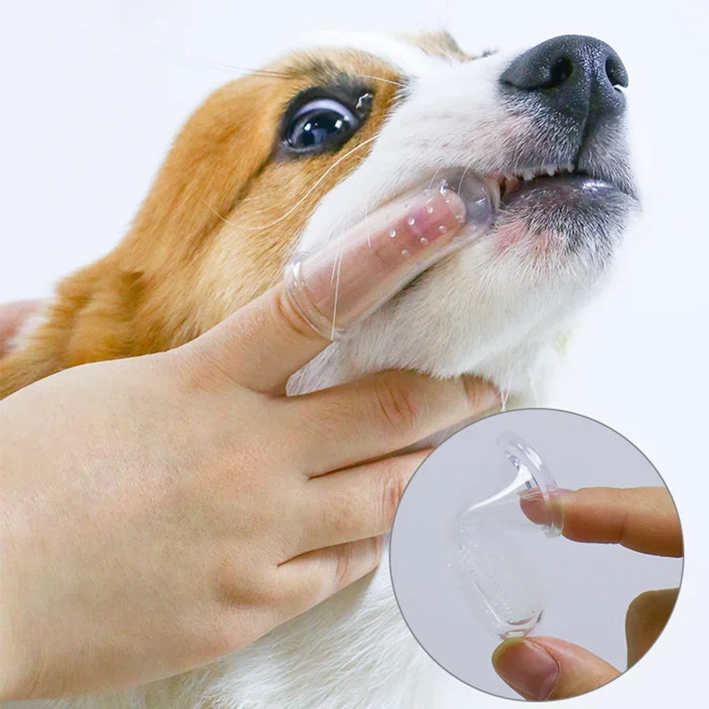 Silicone Pet Finger Toothbrush – Soft Dental Brush for Dogs and Cats